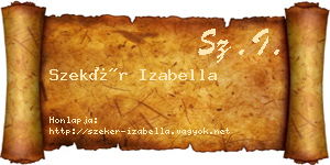Szekér Izabella névjegykártya